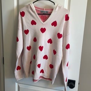 Heart Love Valentine’s Hooded Sweater- Thick and Soft